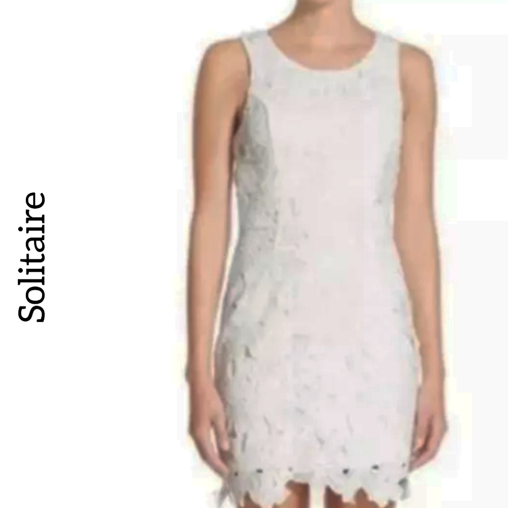 Solitaire White Lace Mini Dress Size Medium